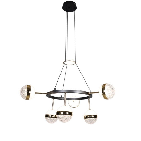 LUSTRA LED ELIANNA NEGRU+AURIU 92W/9300LM 2700K-6500K 580X800mm