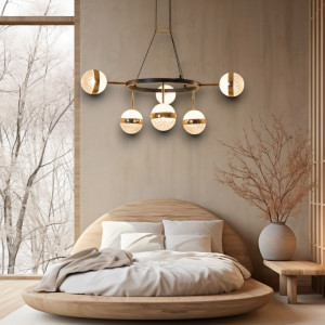 LUSTRA LED ELIANNA NEGRU+AURIU 92W/9300LM 2700K-6500K 580X800mm