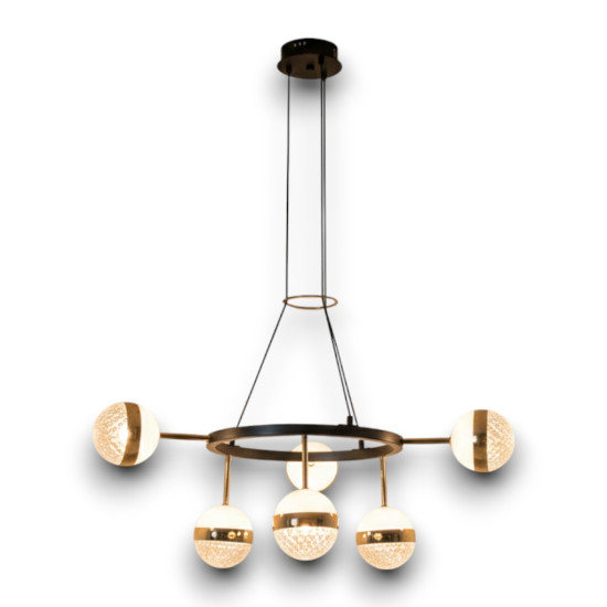 LUSTRA LED ELIANNA NEGRU+AURIU 92W/9300LM 2700K-6500K 580X800mm