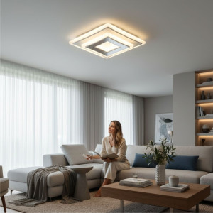 PLAFONIERA LED SINOPE  56W/4600LM 3000K/4000K/6500K 300X300X50MM