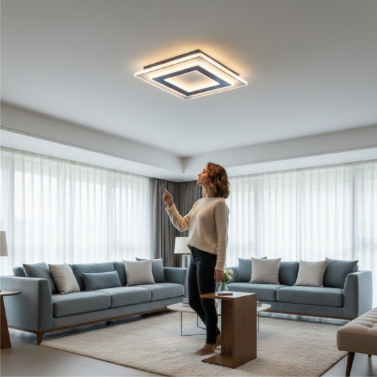 PLAFONIERA LED SINOPE  76W/5450LM 3000K/4000K/6500K 400X400X50MM