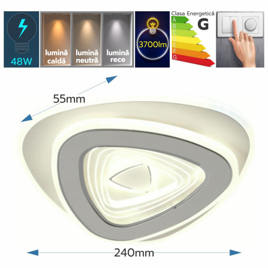 PLAFONIERA LED HALIMEDE 48W/3700LM 3000K/4000K/6500K