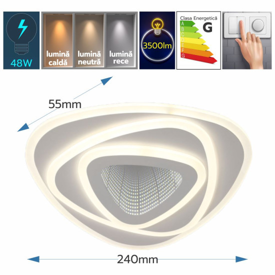 Plafoniera Led Bestla 48W/3500lm 3000k/4000k/6500k