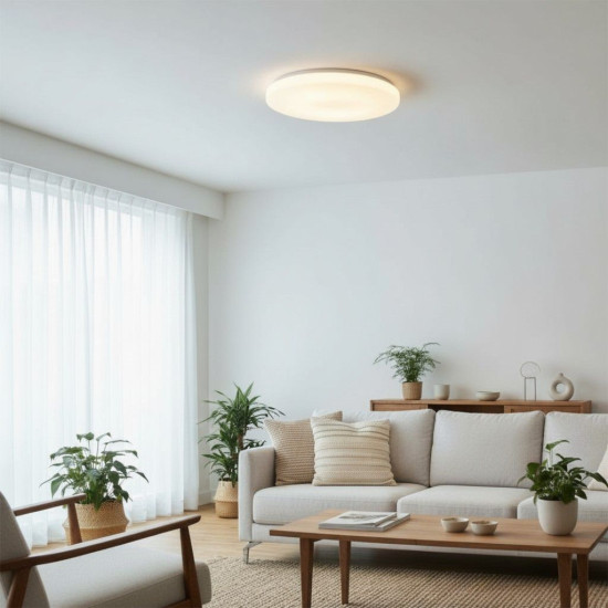 Plafoniera led ECO IP40 Rotunda Alba Fi250, 16W, 6400K, lumina rece
