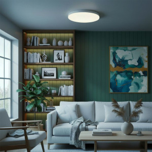 Plafoniera led ECO IP40 Rotunda Alba Fi300, 23W, 6500K, lumina rece