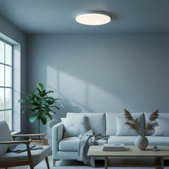 Plafoniera led ECO IP40 Rotunda Alba Fi370, 35W, 6500K, lumina rece