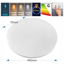 Plafoniera LED ECO IP40 Rotunda Alba, 45W, 450x70mm, 6500K, lumina rece Plafoniera LED ECO IP40 Rotunda Alba, 45W, 450x70mm, 6500K, lumina rece