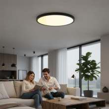 Plafoniera led VERSA IP40 Rama Neagra Fi300, 24W, 3000-6500K