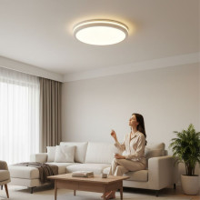 Plafoniera LED IP65 3CCT 3600lm, 300x55mm, Alba