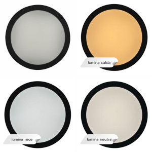 Plafoniera LED IP65 3CCT 3000lm, 300x55mm, IP65,2700K-4100K-6500K, Neagra