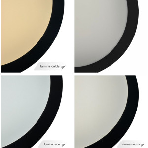 Plafoniera LED IP65 3CCT 3000lm, 300x55mm, IP65,2700K-4100K-6500K, Neagra