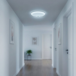 Plafoniera Led cu senzor de miscare reglabil  Ø290x95mm, 18W=115W, 6500K, lumina rece