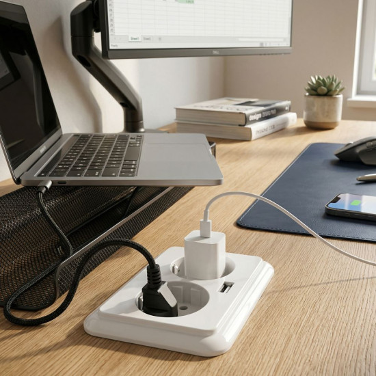 PRIZA DUBLA USB A - C 18W