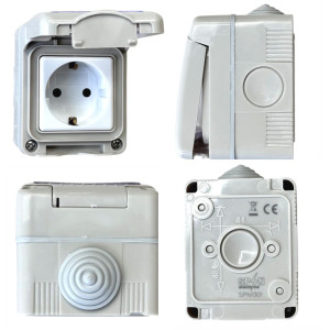 Priza Modulara Simpla cu capac, Antigron, 16A, IP55