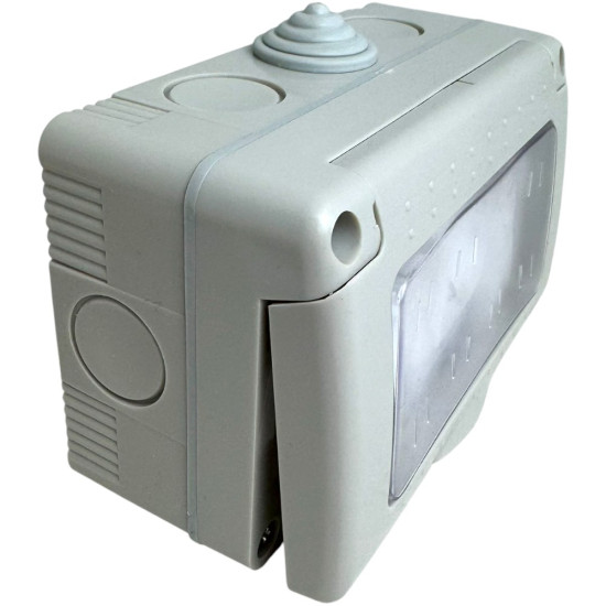 Priza Modulara Dubla cu capac, Antigron, 16A, IP55