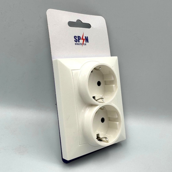 Priza Dubla 2P+E, Spin Top, Alba