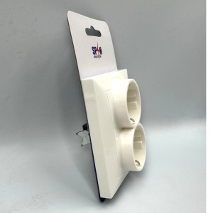 Priza Dubla 2P+E, Spin Top, Alba