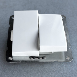 Intrerupator Dublu Spin Top, Alb