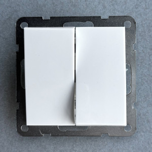 Intrerupator Dublu Spin Top, Alb