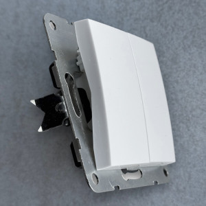 Intrerupator Dublu Spin Top, Alb