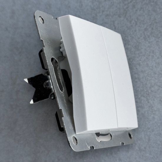 Intrerupator Dublu Spin Top, Alb