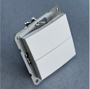 Intrerupator Dublu Spin Top, Alb