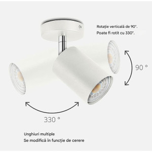 Spot Rotund Reglabil Alb 3 X GU10 200mm