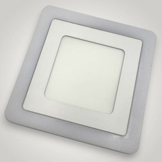 Spot LED Patrat Doua Culori 18+6W 3000k-6500k  Trei Functii