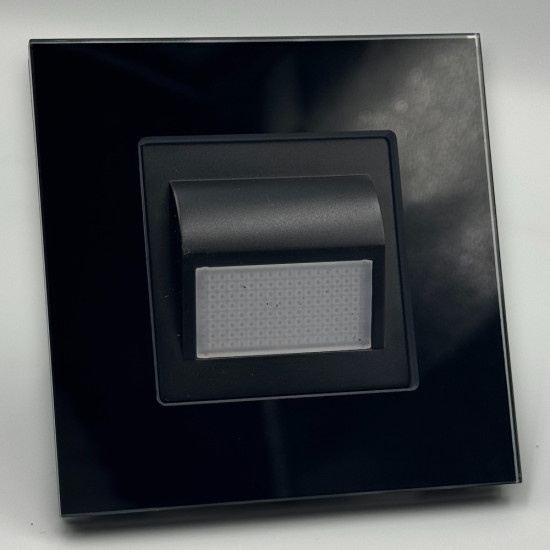 Spot led Scara din sticla,negru 1W, 4000K, lumina neutra