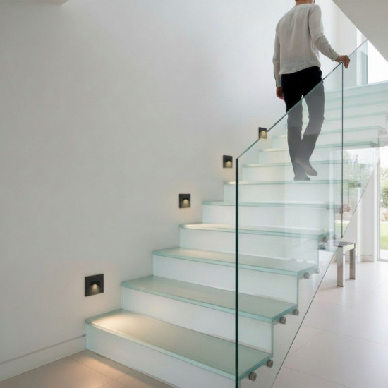 Spot led Scara din sticla,negru 1W, 4000K, lumina neutra