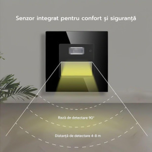 Spot led Scara cu senzor din sticla,negru 1.5W, 1800K-7500K