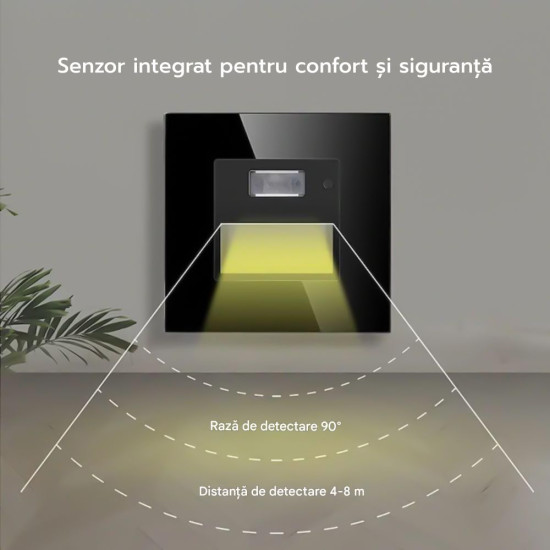 Spot led Scara cu senzor din sticla,negru 1.5W, 1800K-7500K