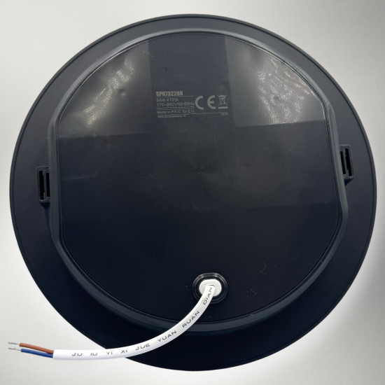 Spot Led Sole cu rama neagra, rotund ingropat Ø220, 24W, 4100K, lumina neutra