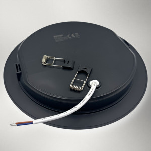 Spot Led Sole cu rama neagra, rotund ingropat Ø220, 24W, 4100K, lumina neutra