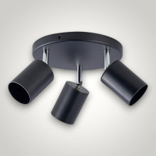 Spot Rotund Reglabil Negru 3 X GU10 200mm