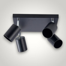 Spot Patrat Reglabil Negru 4 X GU10 250mm