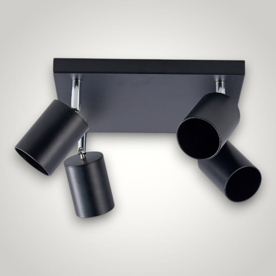 Spot Patrat Reglabil Negru 4 X GU10 250mm