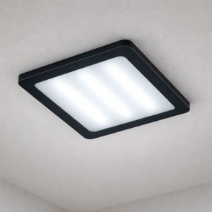 Spot Led Sole cu rama neagra, patrat aplicat  300x300, 36W, 4100k, lumina neutra