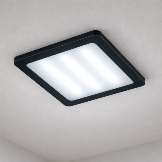 Spot Led Sole cu rama neagra, patrat aplicat  300x300, 36W, 4100k, lumina neutra