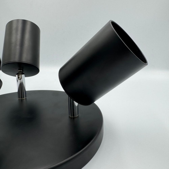 Spot Rotund Reglabil Negru 3 X GU10 200mm