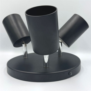 Spot Rotund Reglabil Negru 3 X GU10 200mm