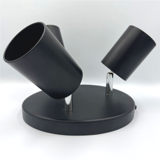 Spot Rotund Reglabil Negru 3 X GU10 200mm