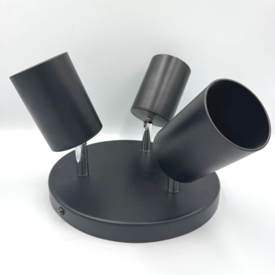 Spot Rotund Reglabil Negru 3 X GU10 200mm