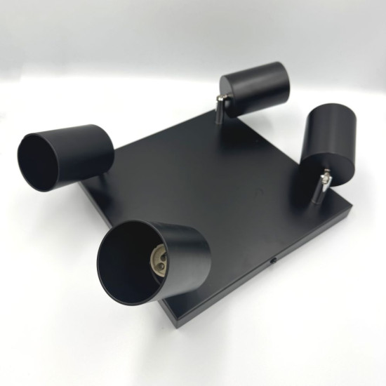 Spot Patrat Reglabil Negru 4 X GU10 250mm