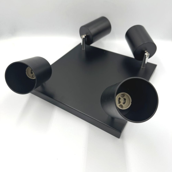 Spot Patrat Reglabil Negru 4 X GU10 250mm