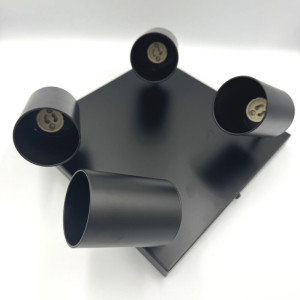 Spot Patrat Reglabil Negru 4 X GU10 250mm