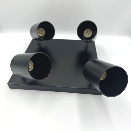 Spot Patrat Reglabil Negru 4 X GU10 250mm