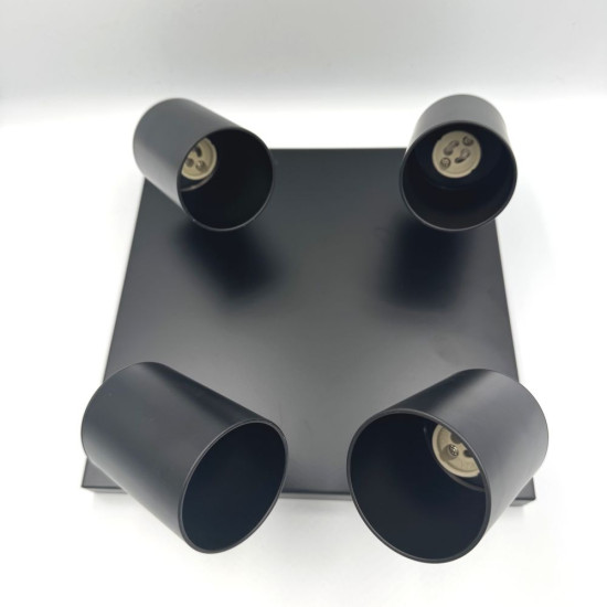 Spot Patrat Reglabil Negru 4 X GU10 250mm