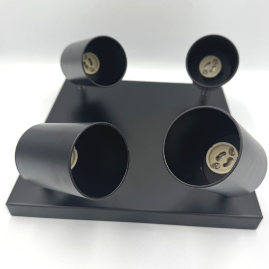 Spot Patrat Reglabil Negru 4 X GU10 250mm