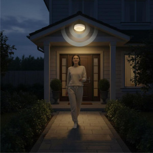 Aplica LED cu senzor de miscare 360°, Ø171, 15W=100W, 1200Lm, IP65